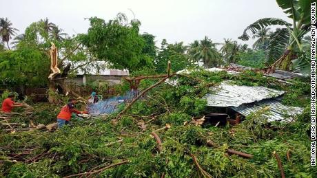 Dégâts causés par la tempête tropicale Megi à Mindanao, aux Philippines.