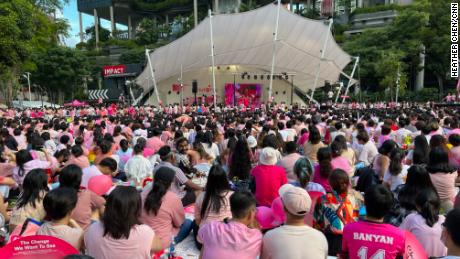 Les sympathisants assistent à l’événement annuel » Point rose » à Singapour le 18 juin 2022. 
